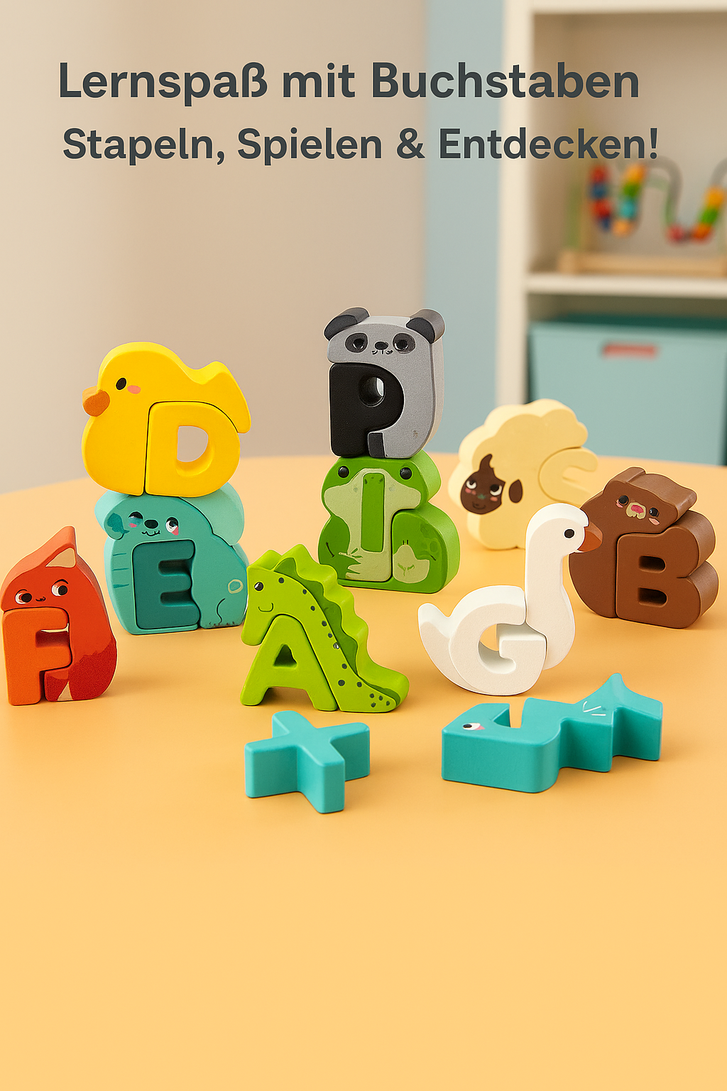 Alphabet Tier-Puzzle – Englisch lernen mit Spaß & Fantasie