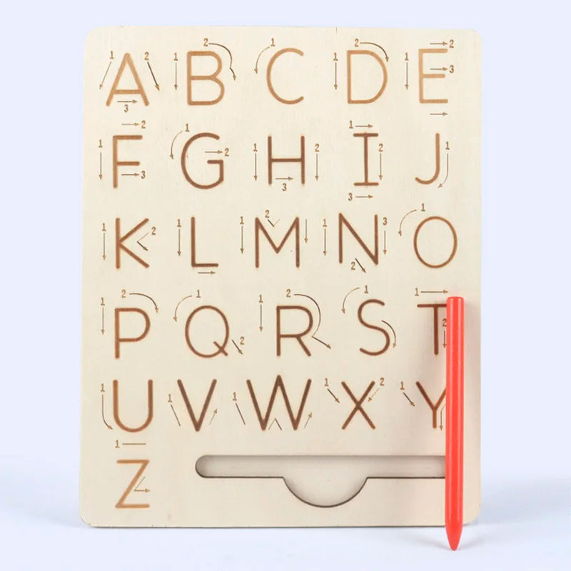 Montessori Holz-Buchstabentafel – Schreiben lernen zum Nachspüren