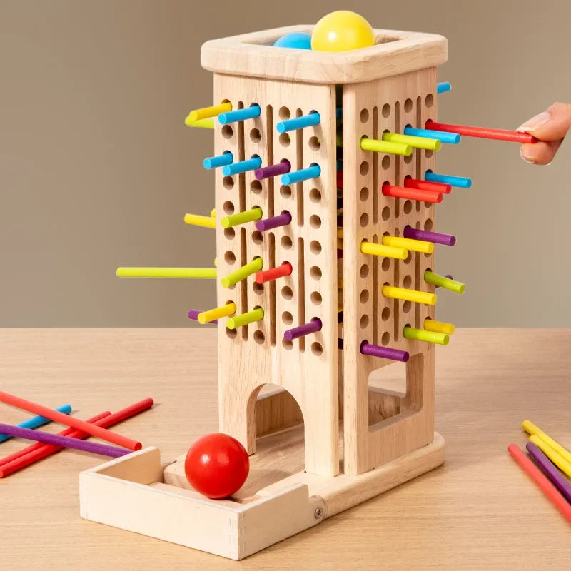 Montessori Holz-Geschicklichkeitsspiel – Familienspaß mit Lerneffekt!