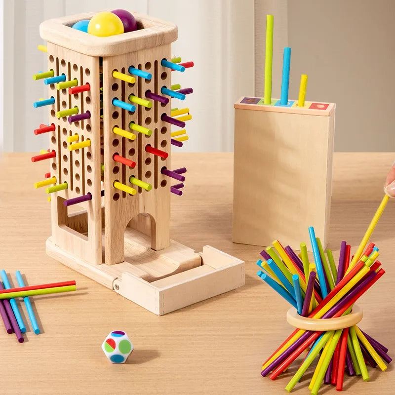 Montessori Holz-Geschicklichkeitsspiel – Familienspaß mit Lerneffekt!