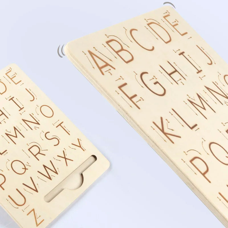 Montessori Holz-Buchstabentafel – Schreiben lernen zum Nachspüren