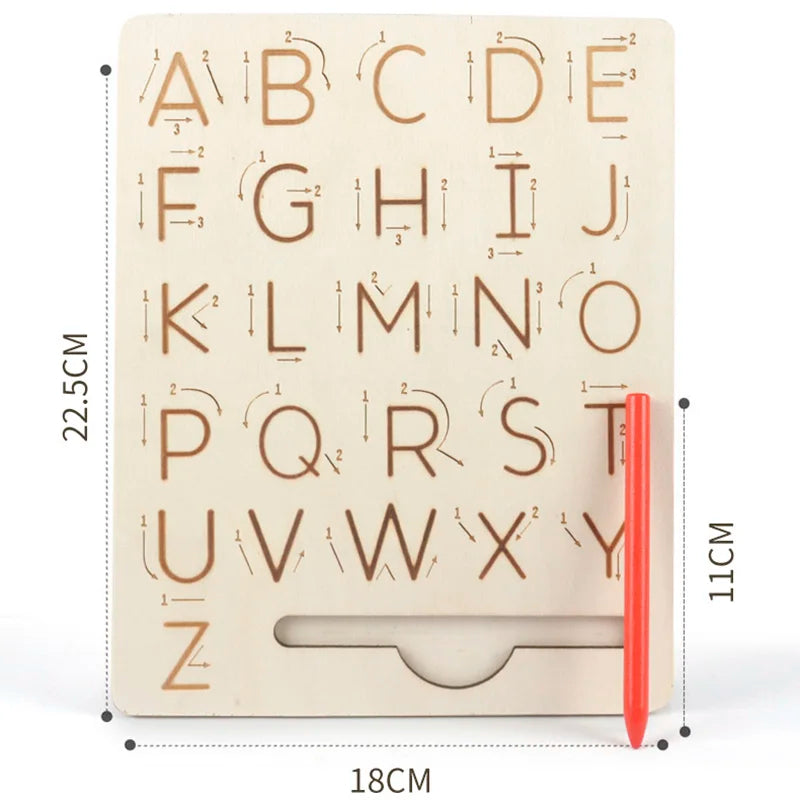 Montessori Holz-Buchstabentafel – Schreiben lernen zum Nachspüren
