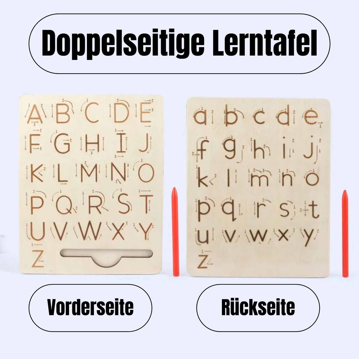 Montessori Holz-Buchstabentafel – Schreiben lernen zum Nachspüren