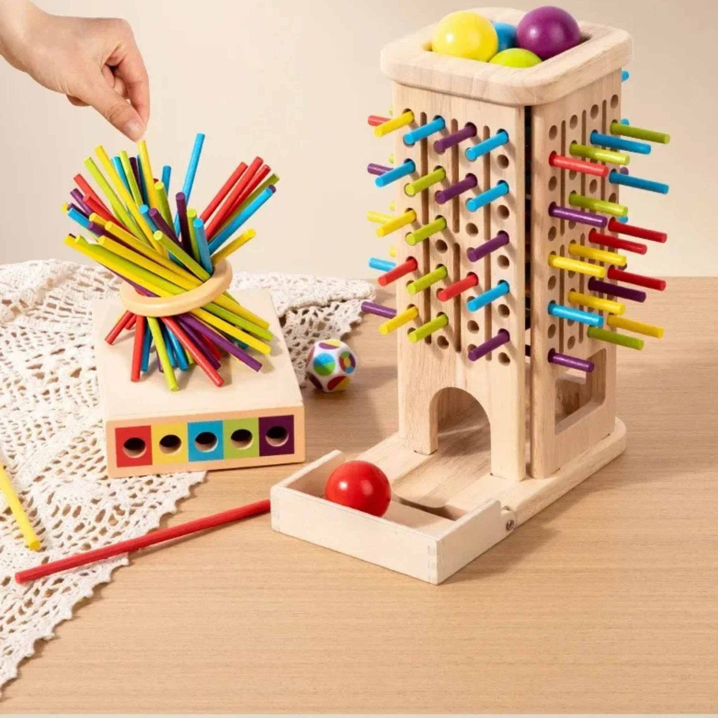 Montessori Holz-Geschicklichkeitsspiel – Familienspaß mit Lerneffekt!