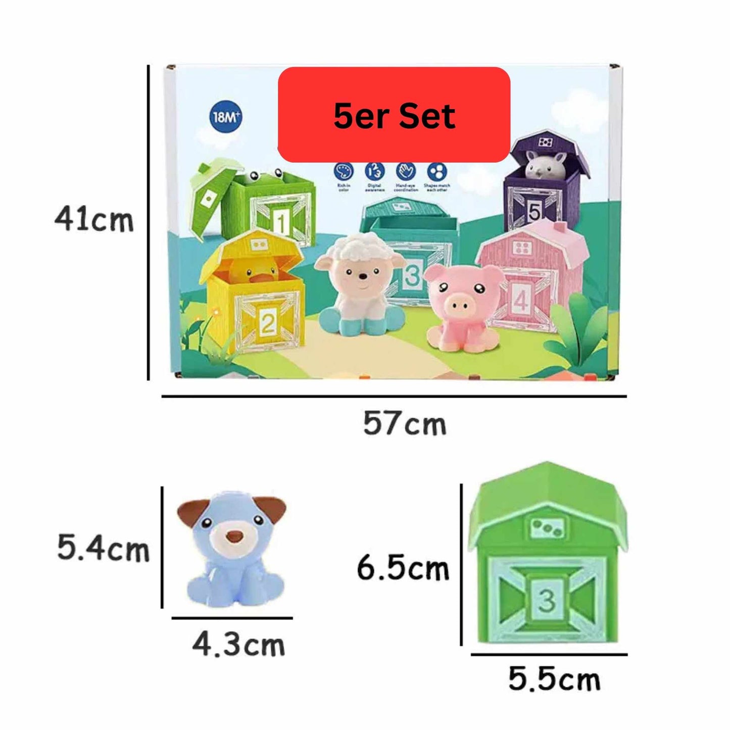 Montessori Bauernhof-Spielset – Lernspaß mit bunten Scheunen & Tierfiguren