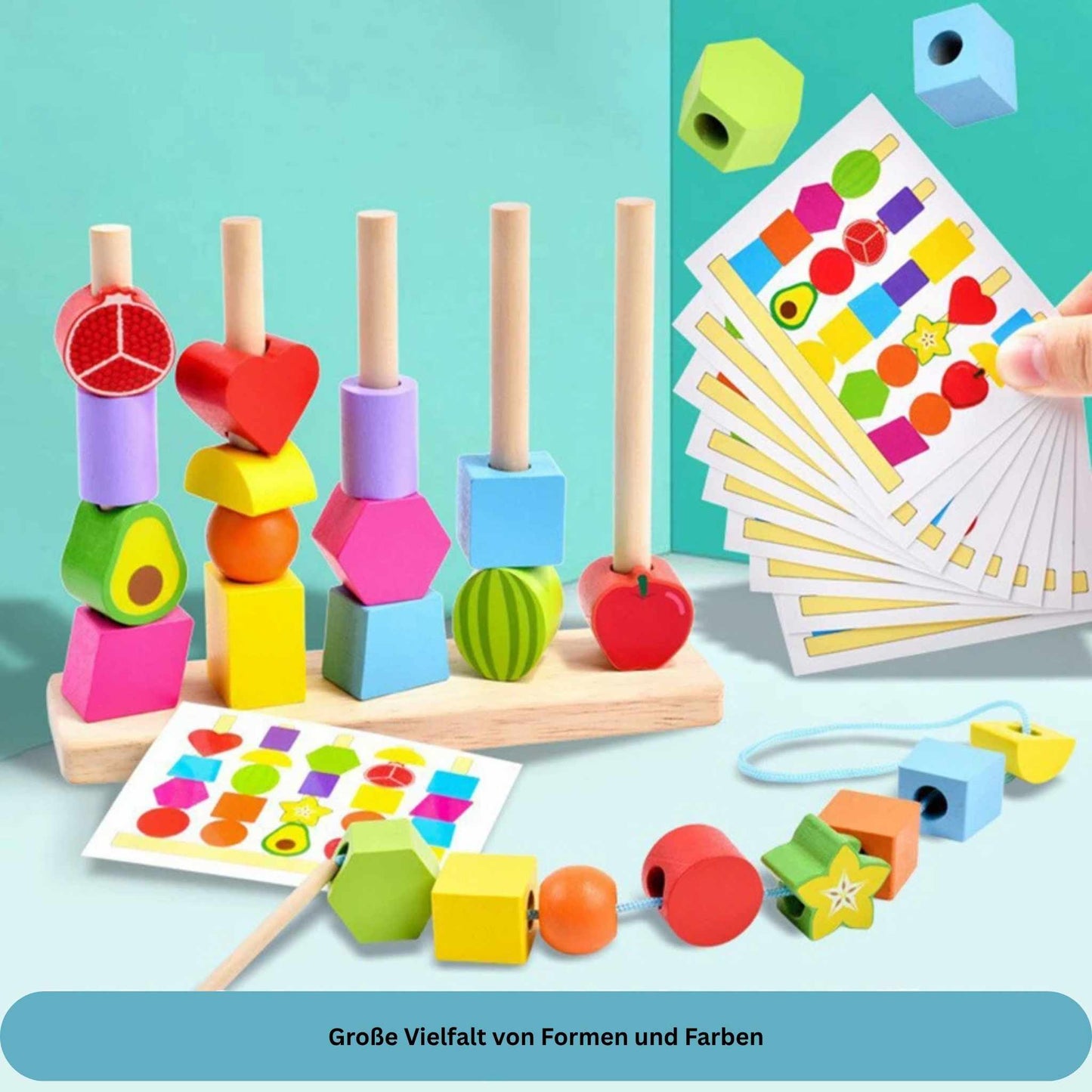 Montessori Holzspielzeug – 4-in-1 Lernspaß