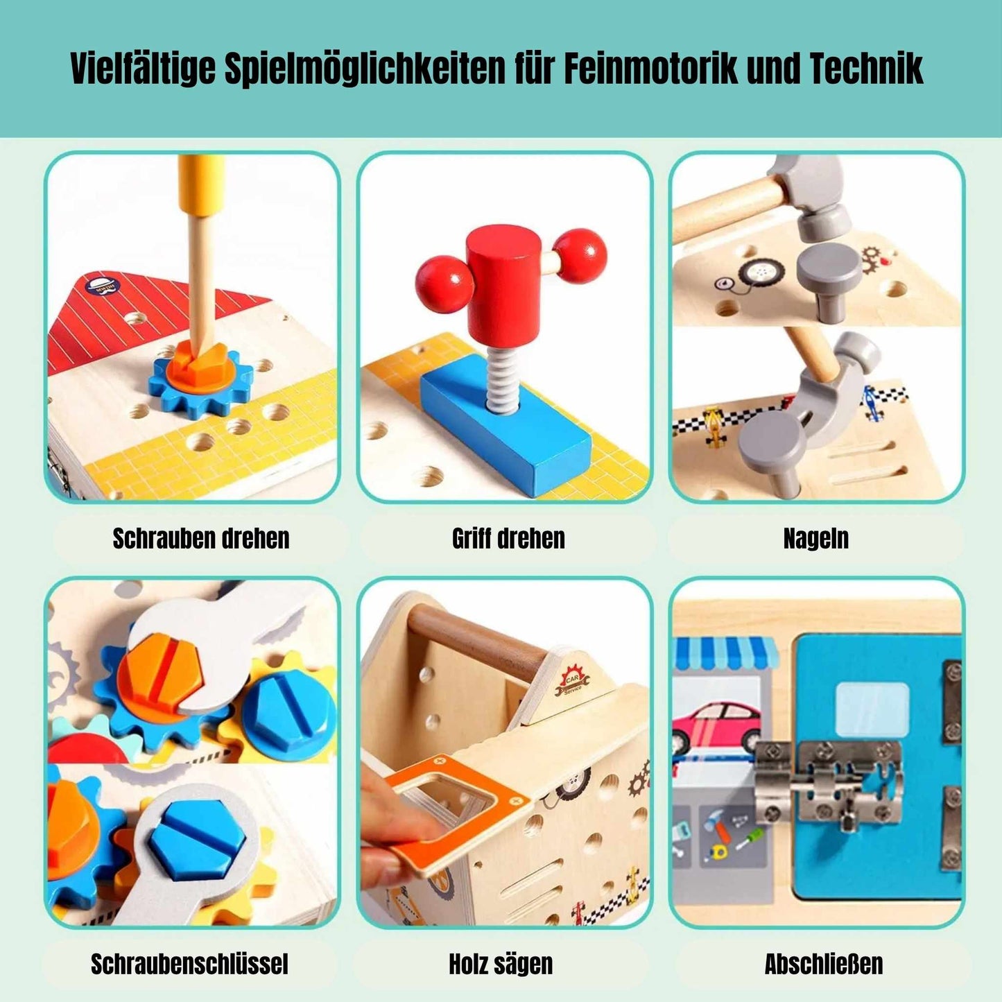 Montessori Holzwerkzeugkiste – spielerisch Lernen & kreativ Entdecken