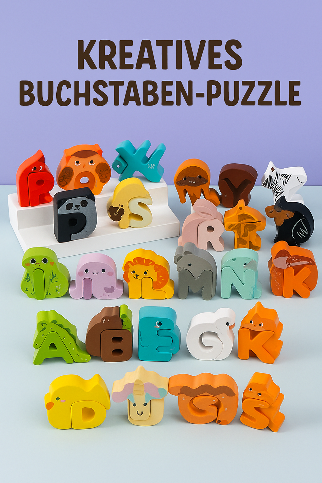 Alphabet Tier-Puzzle – Englisch lernen mit Spaß & Fantasie