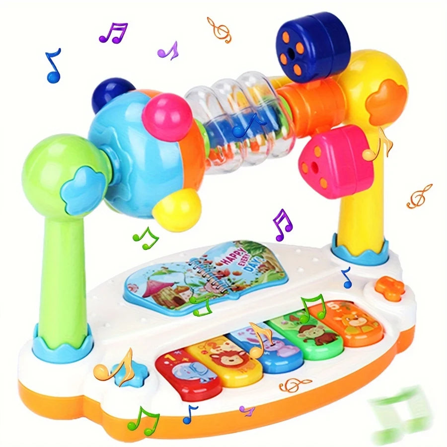 4-in-1 Musikspielzeug – Leuchtendes Lernpiano mit Sound, Licht & Bewegung