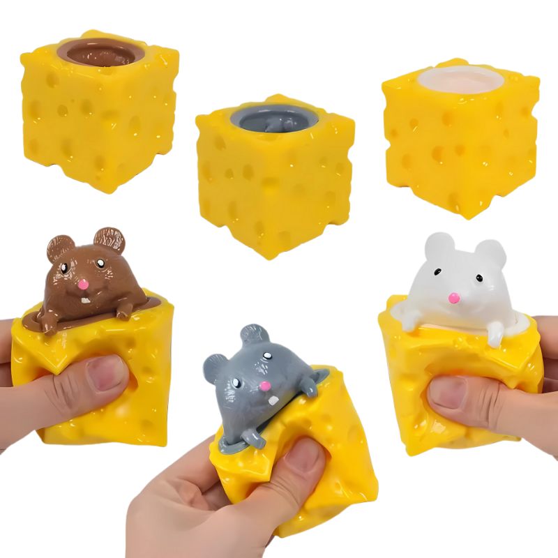 Lustiges Käse-Spielzeug mit springenden Mäusen – Anti-Stress