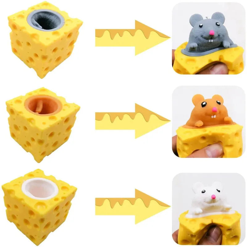 Lustiges Käse-Spielzeug mit springenden Mäusen – Anti-Stress
