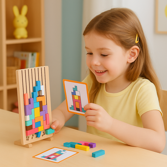 Montessori - Vertikales Holz-Puzzle