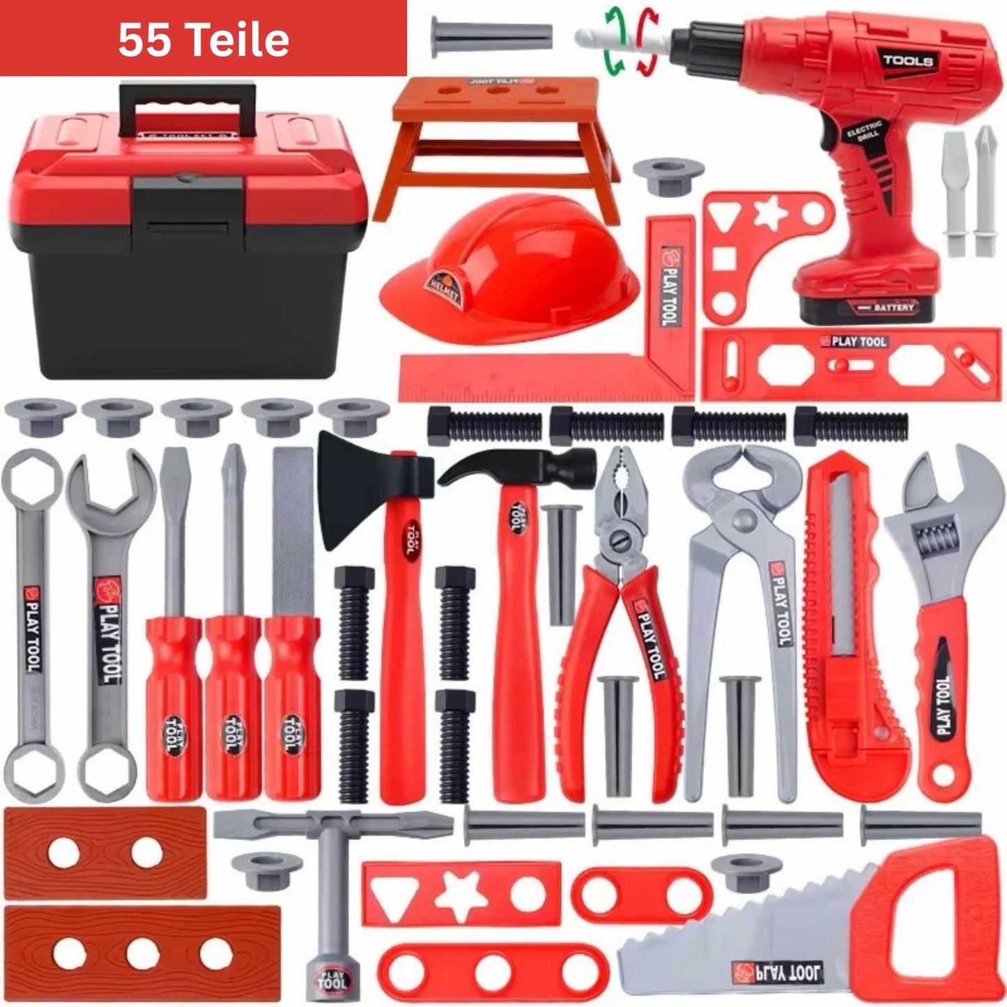 Kinder Lern Werkzeugkasten - Ideal für kleine Baumeister