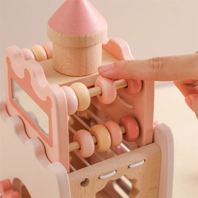 5-in-1 Montessori Holz-Schloss – Zauberhaftes Lernspiel für kleine Entdecker