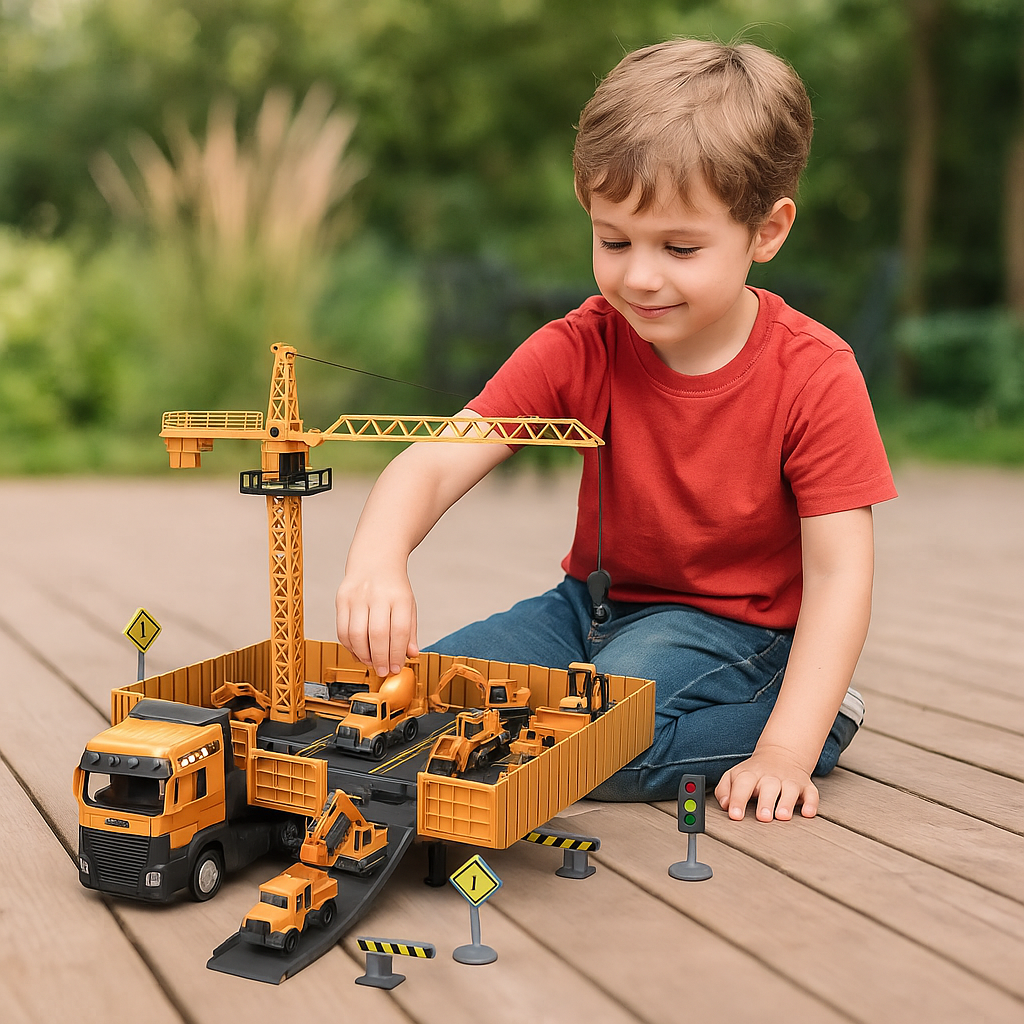 Transformierbarer Baufahrzeug-Truck – Kreatives 3-in-1 Konstruktionsspielzeug