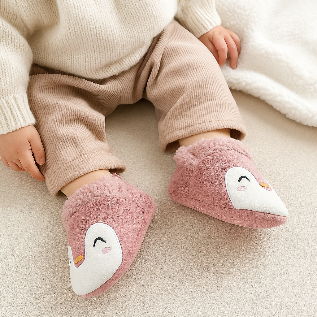 Warme Baby Hausschuhe mit Tiermotiven