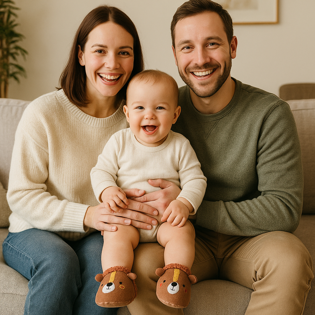 Warme Baby Hausschuhe mit Tiermotiven