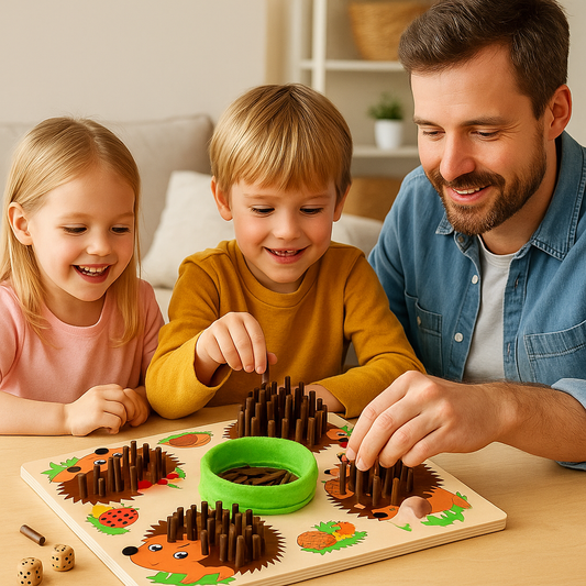 Holz-Igel Steckspiel – Lern- und Familienspiel für Kinder