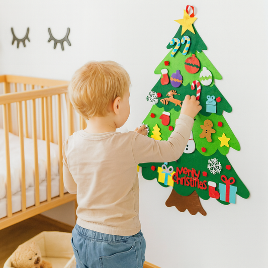 Kreativer Filz-Weihnachtsbaum für Kinder – 32-teiliges Deko-Set