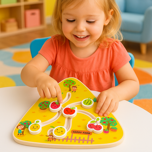 Montessori Holz Lern- & Schiebelabyrinth