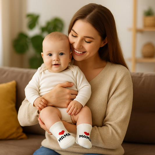 Baby Baumwollsocken „I ❤️ Mama und Papa“