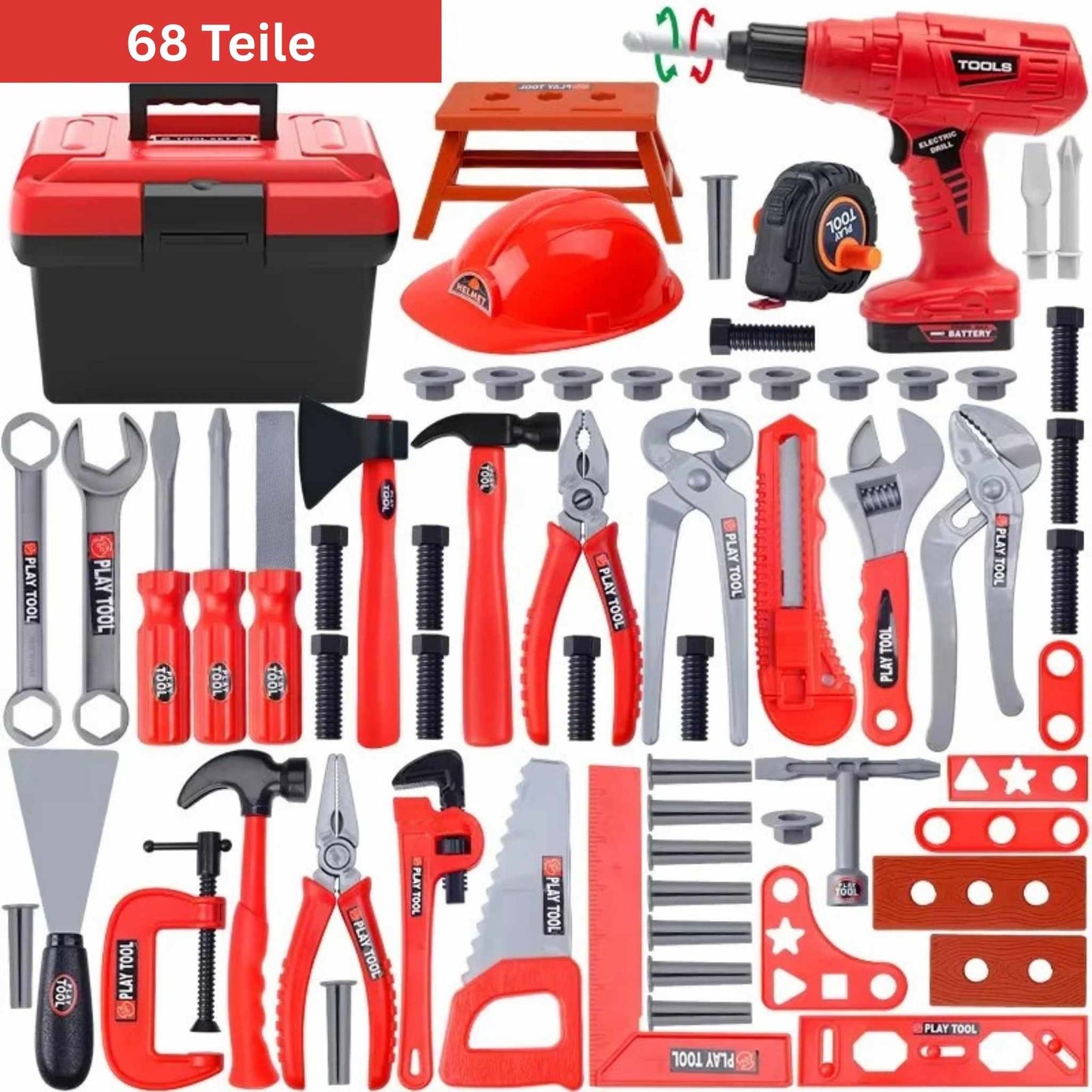 Kinder Lern Werkzeugkasten - Ideal für kleine Baumeister