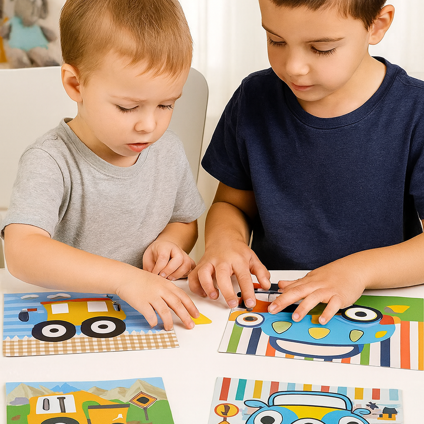 Kreatives Bastelset für Kinder – 3D EVA Sticker & Ausmal-Karten